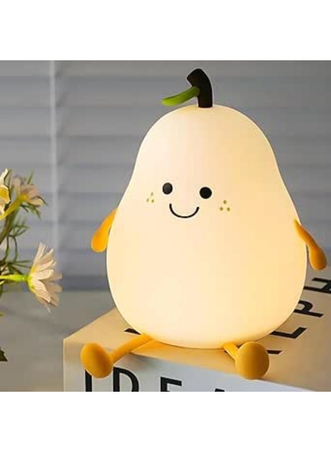 Rechargeable silicone lamp for children, rechargeable via USB, Kawaii Shin Luxury Tech lamp (pear) - Image 3